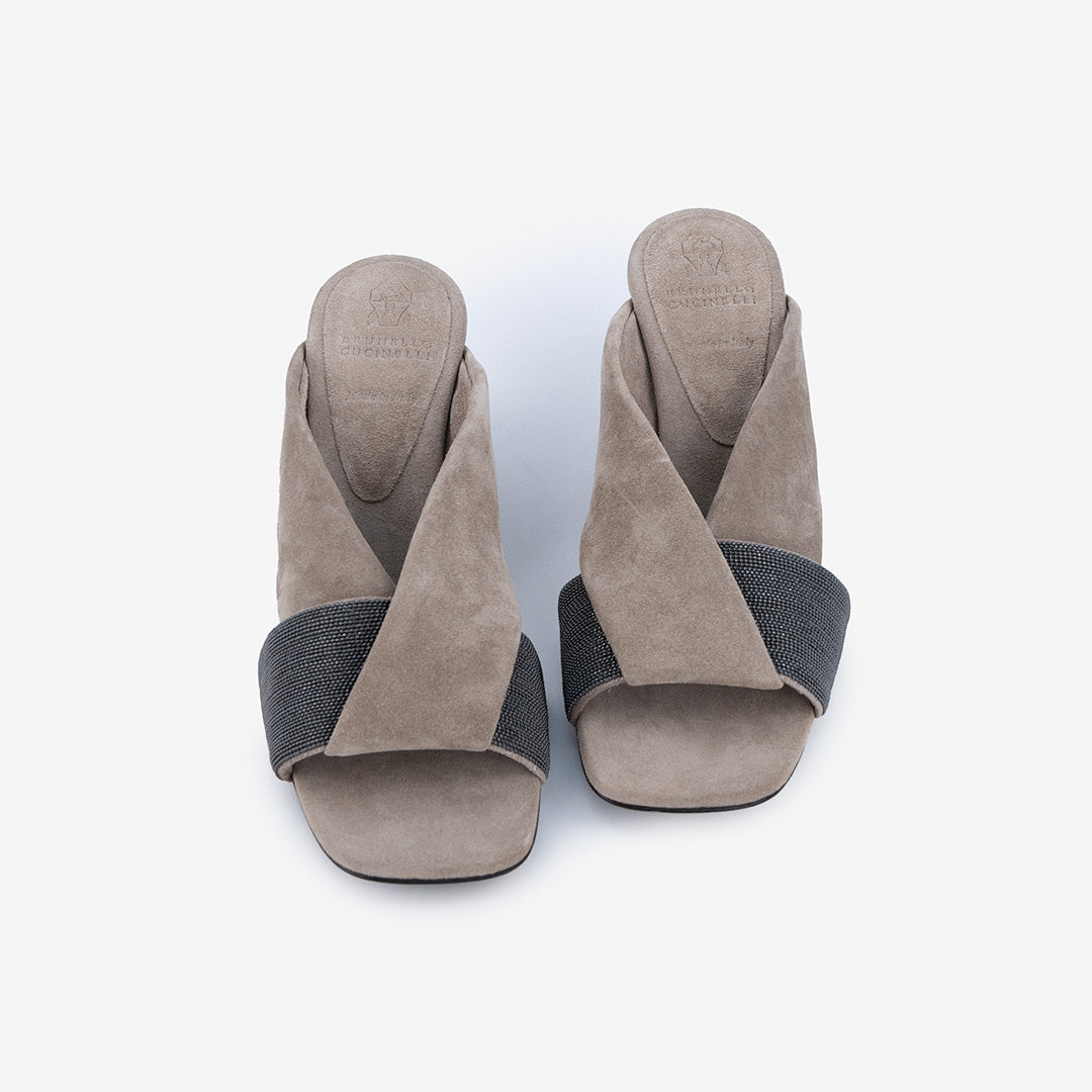 SANDALO BRUNELLO CUCINELLI IN PELLE SCAMOSCIATA