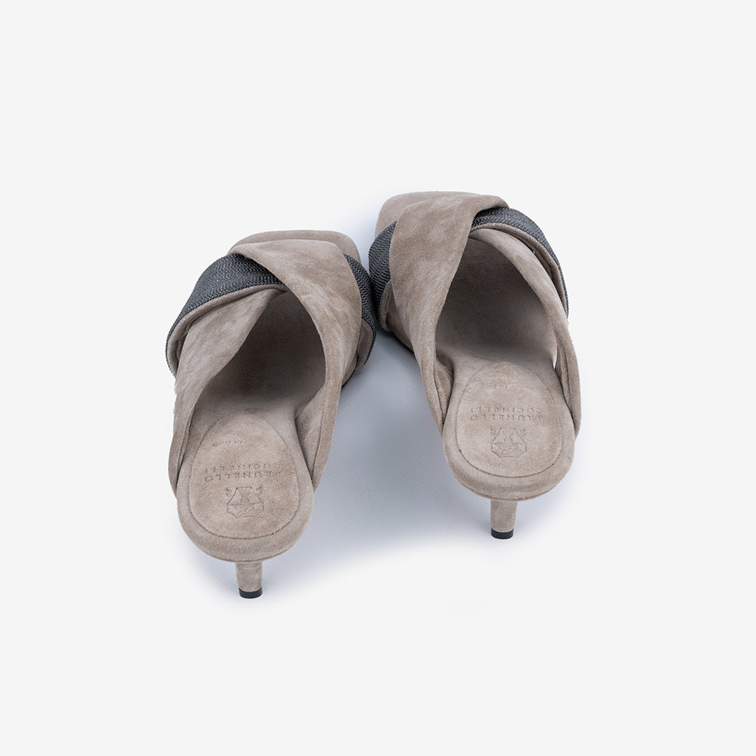 SANDALO BRUNELLO CUCINELLI IN PELLE SCAMOSCIATA