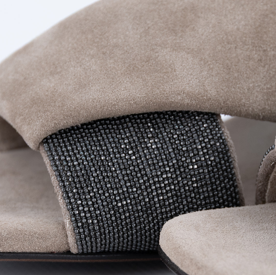 SANDALO BRUNELLO CUCINELLI IN PELLE SCAMOSCIATA