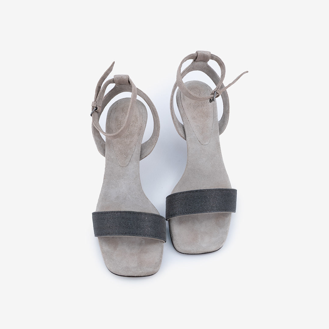 SANDALO BRUNELLO CUCINELLI IN PELLE SCAMOSCIATA