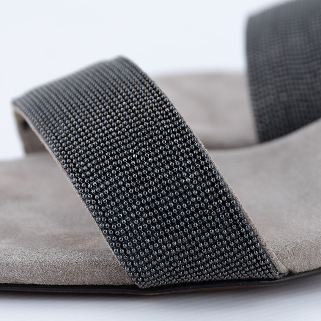 SANDALO BRUNELLO CUCINELLI IN PELLE SCAMOSCIATA