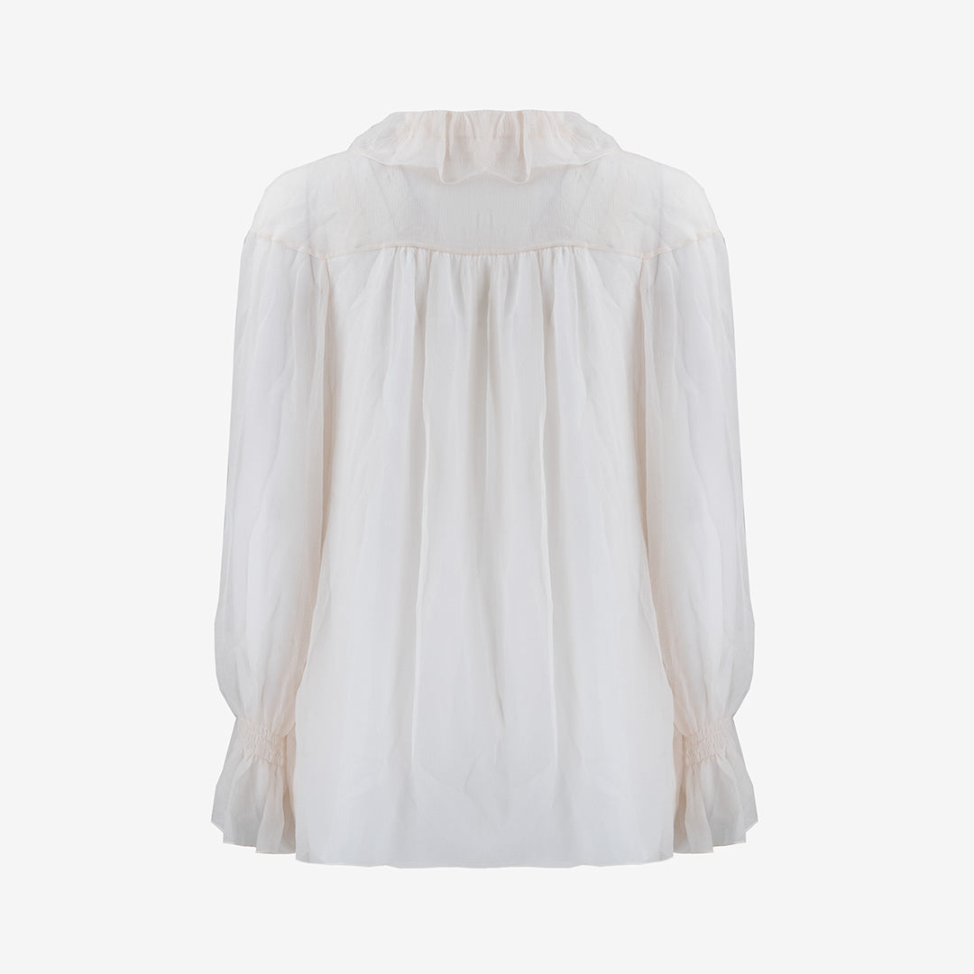 BLUSA CHLOE' IN SETA CON VOLANT