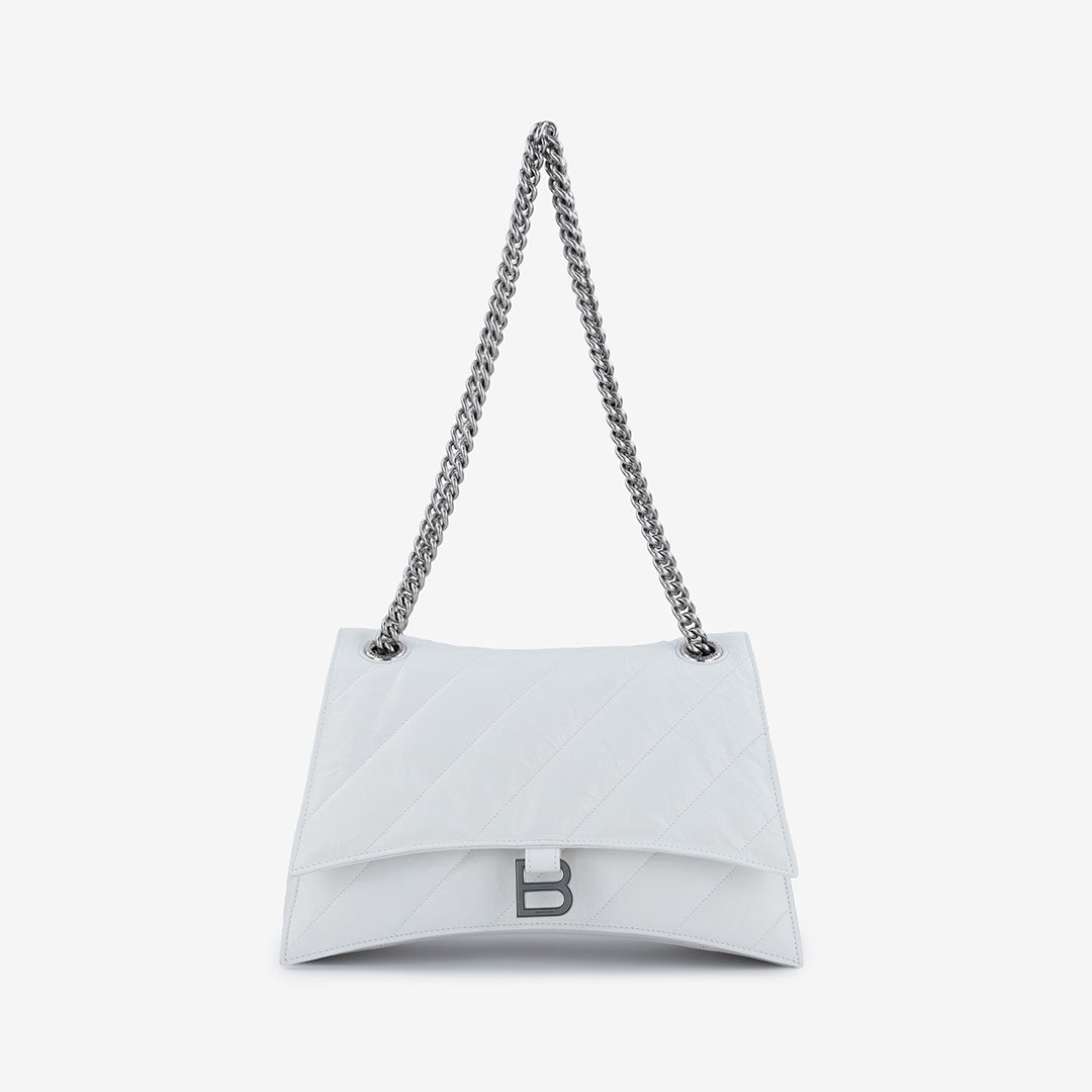 Borsa Balenciaga Crush Chain nera in pelle Made in Italy
