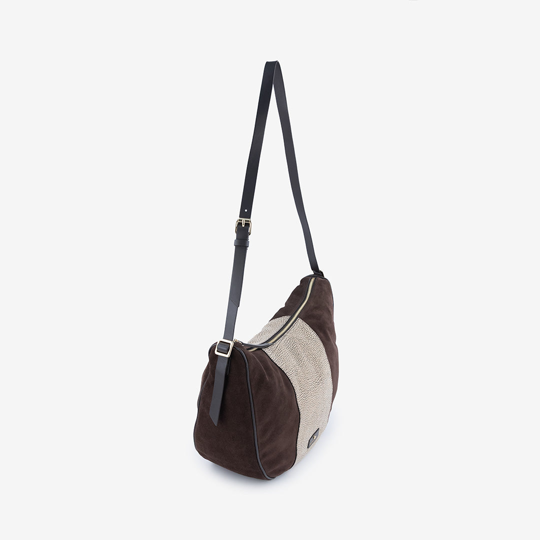 BORSA BORBONESE DONNA IN PELLE SCAMOSCIATA