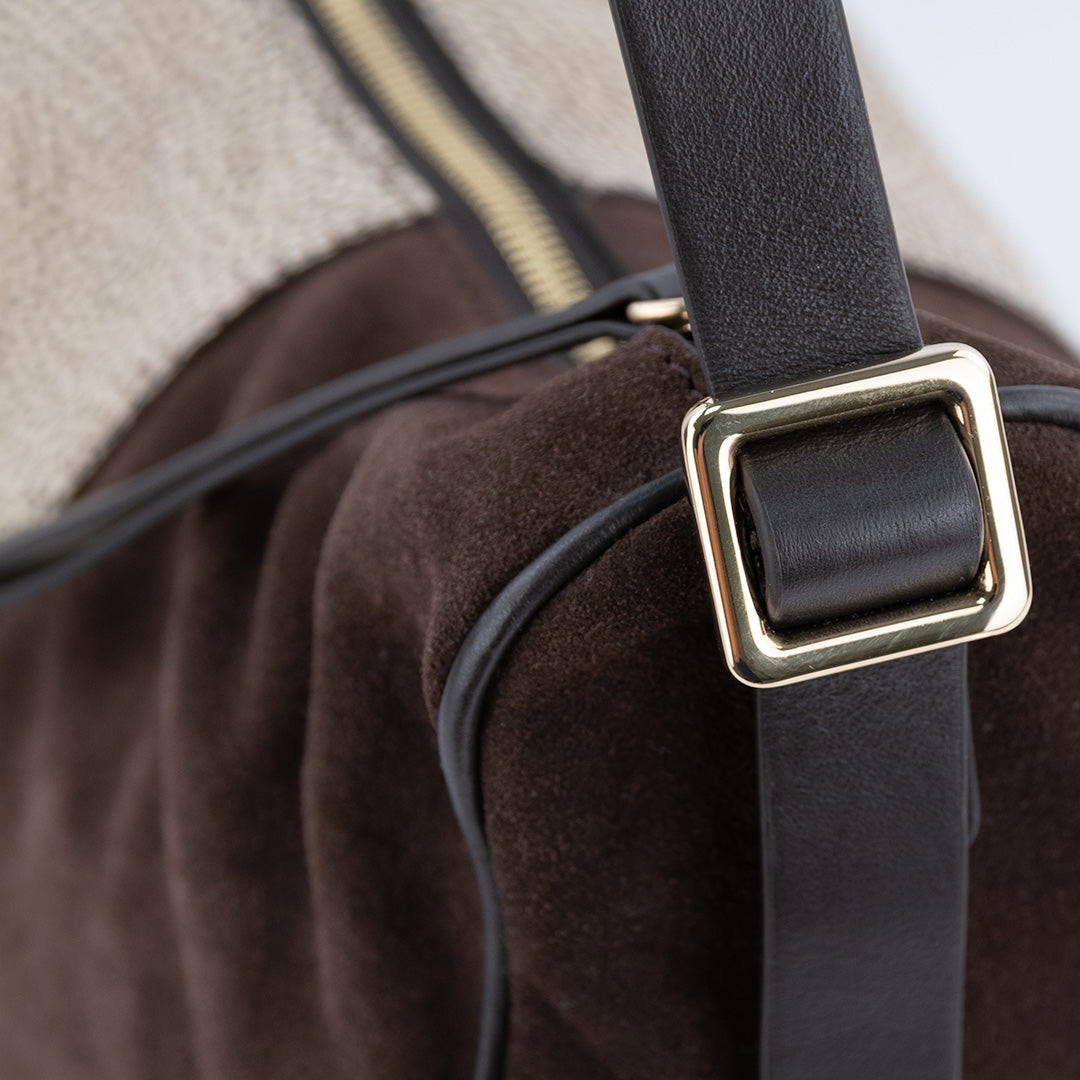 BORSA BORBONESE DONNA IN PELLE SCAMOSCIATA