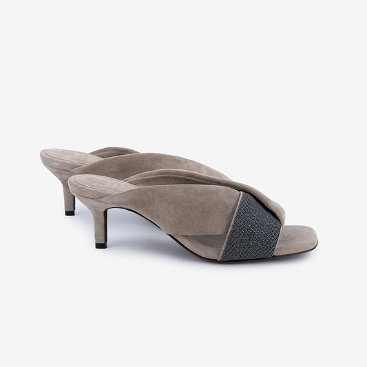 SANDALO BRUNELLO CUCINELLI IN PELLE SCAMOSCIATA