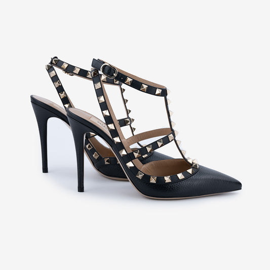 Décolleté Rockstud VALENTINO GARAVANI in vitello granato.