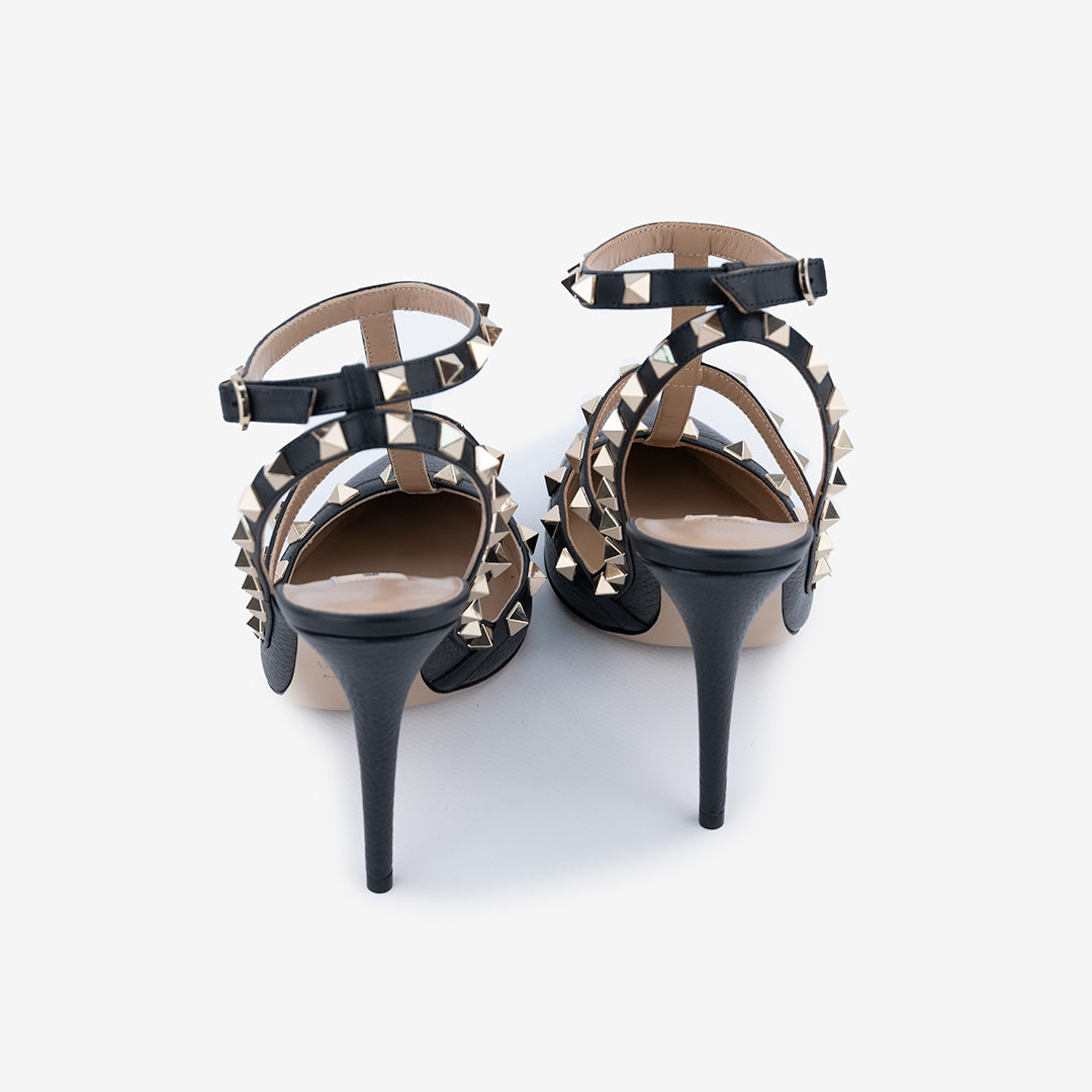 Décolleté Rockstud VALENTINO GARAVANI in vitello granato.