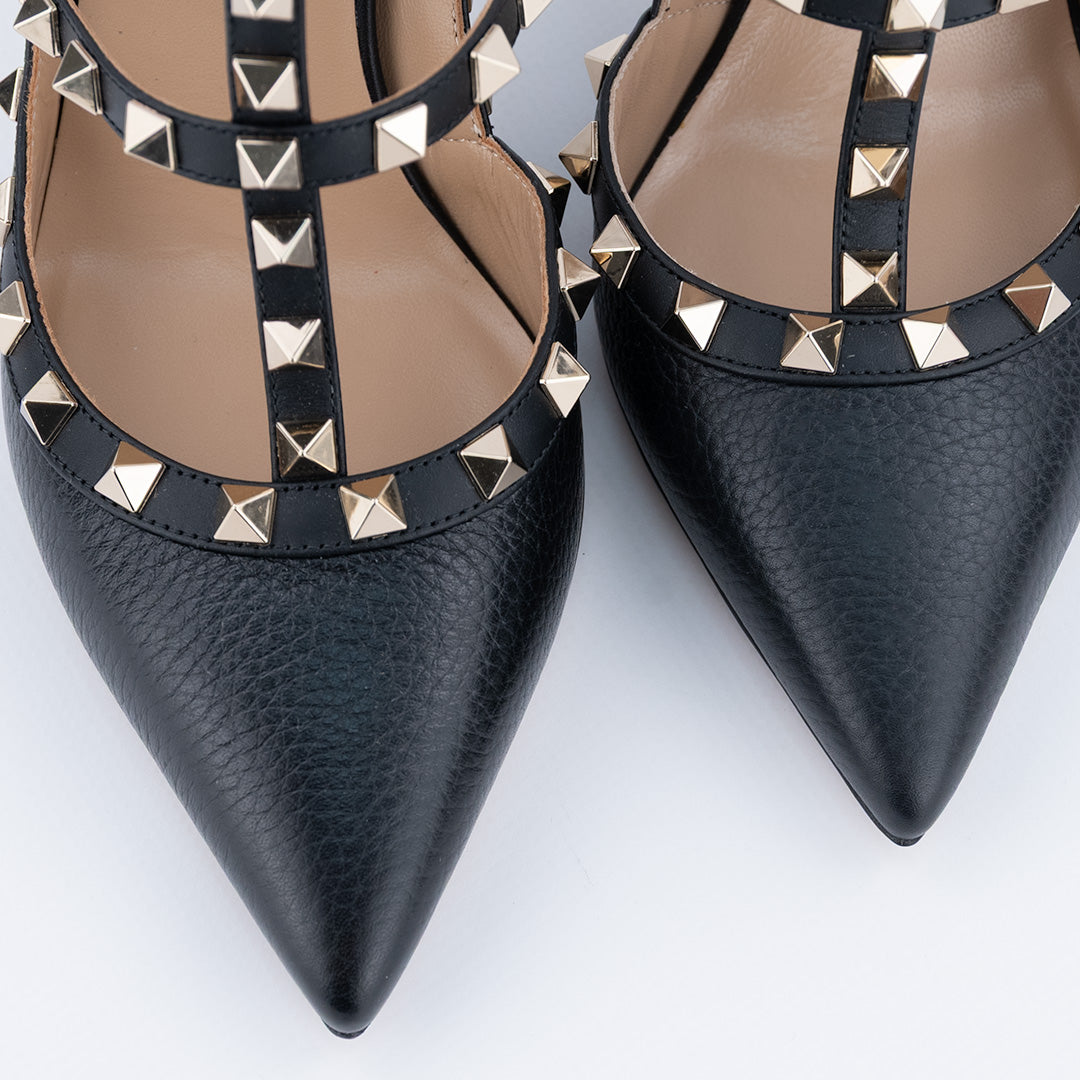 Décolleté Rockstud VALENTINO GARAVANI in vitello granato.