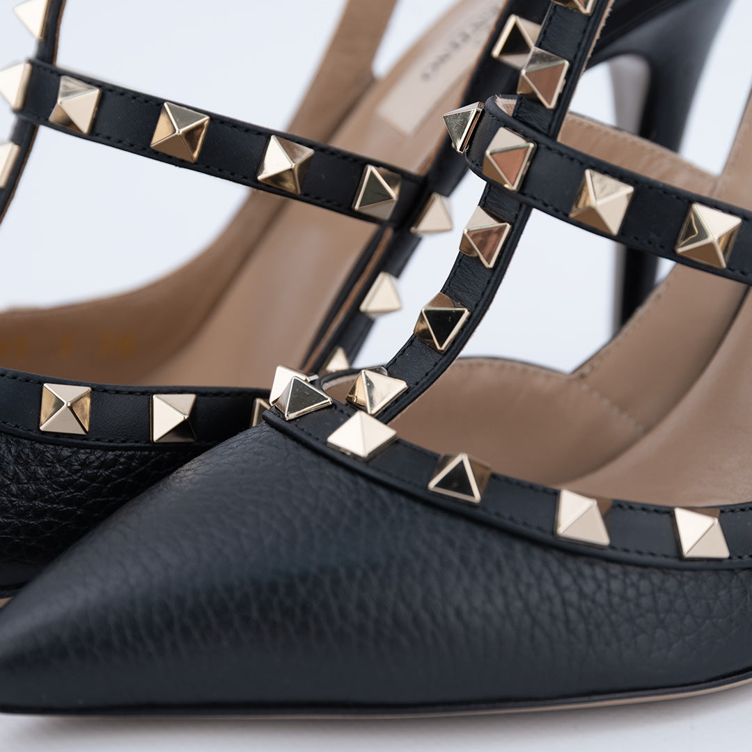 Décolleté Rockstud VALENTINO GARAVANI in vitello granato.