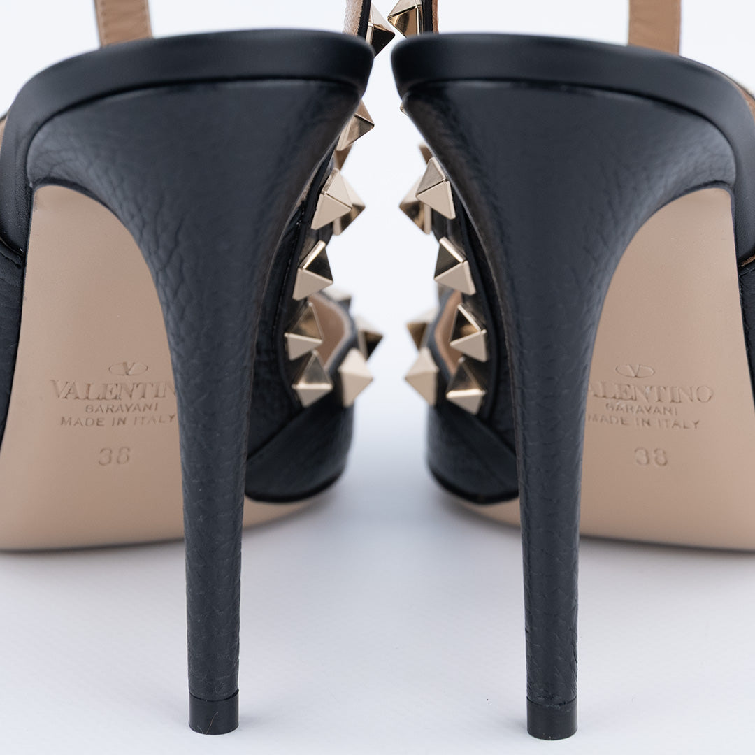 Décolleté Rockstud VALENTINO GARAVANI in vitello granato.